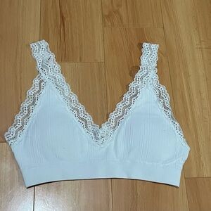 White Lace Trim Bralette